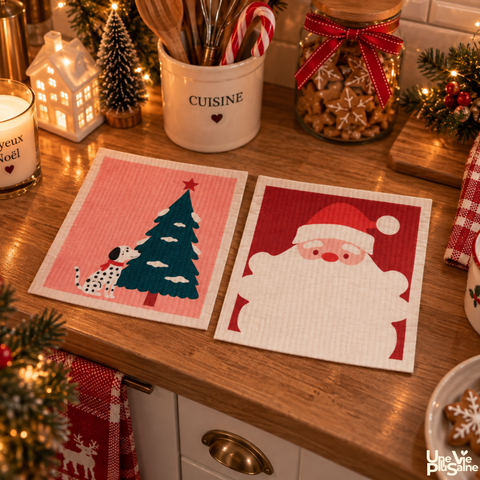 Éponge écologique de Noël | Lavable & compostable