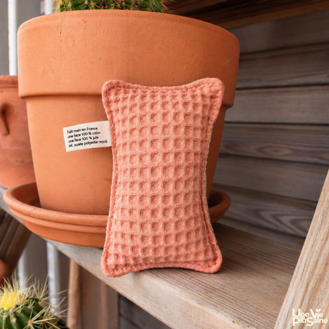 Éponge Lavable Coton Nid d'Abeille & jute | Fabriquée en France