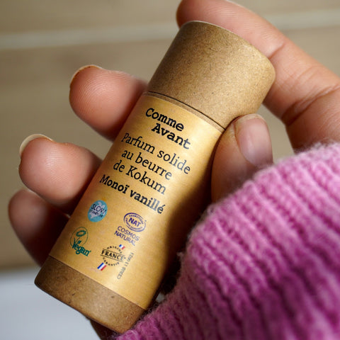 Parfum solide au beurre de Kokum | Monoï vanilléparfumUneViePlusSaine