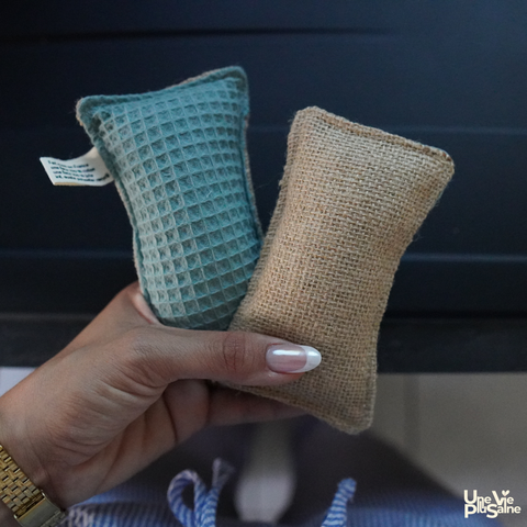 Éponge Lavable Coton Nid d'Abeille & jute | Fabriquée en France