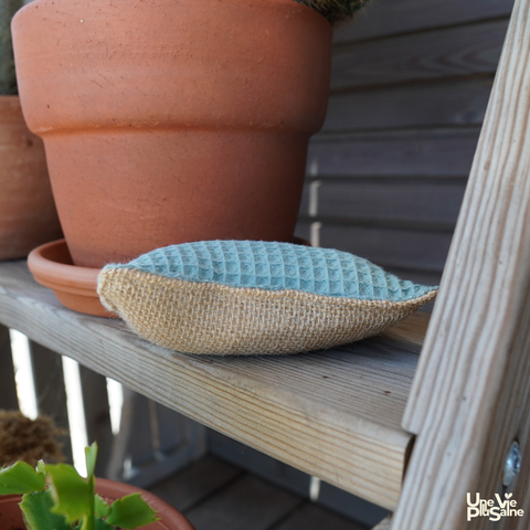Éponge Lavable Coton Nid d'Abeille & jute | Fabriquée en France