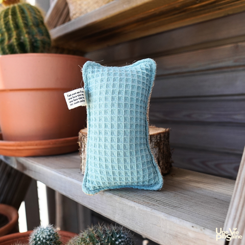 Éponge Lavable Coton Nid d'Abeille & jute | Fabriquée en France
