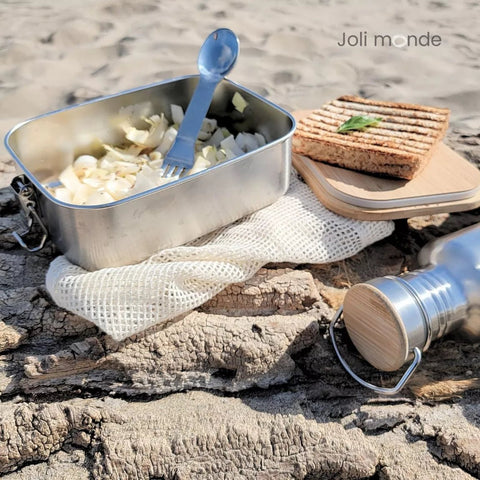 Boîte inox avec couvercle bambou | 1000 mlBOITEUneViePlusSaine