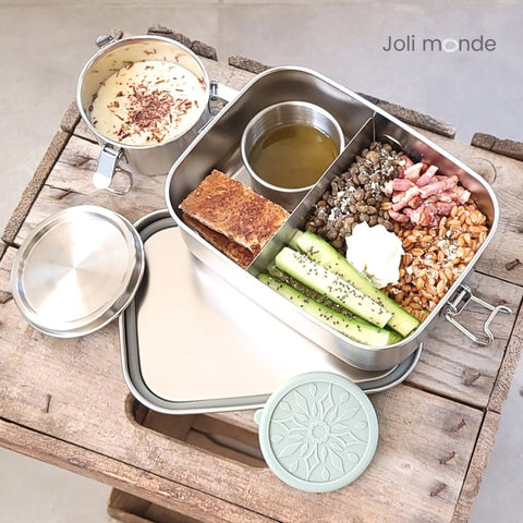 Boîte inox avec couvercle bambou | 1000 mlBOITEUneViePlusSaine