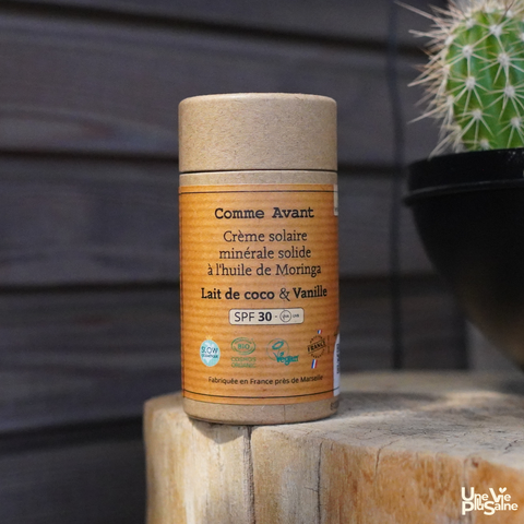 Crème solaire solide | SPF30 | Lait de coco & vanille | Version 3