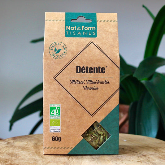 Tisane détente bio | Mélisse, tilleul bractée & verveine | Nat&ForminfusionUneViePlusSaine