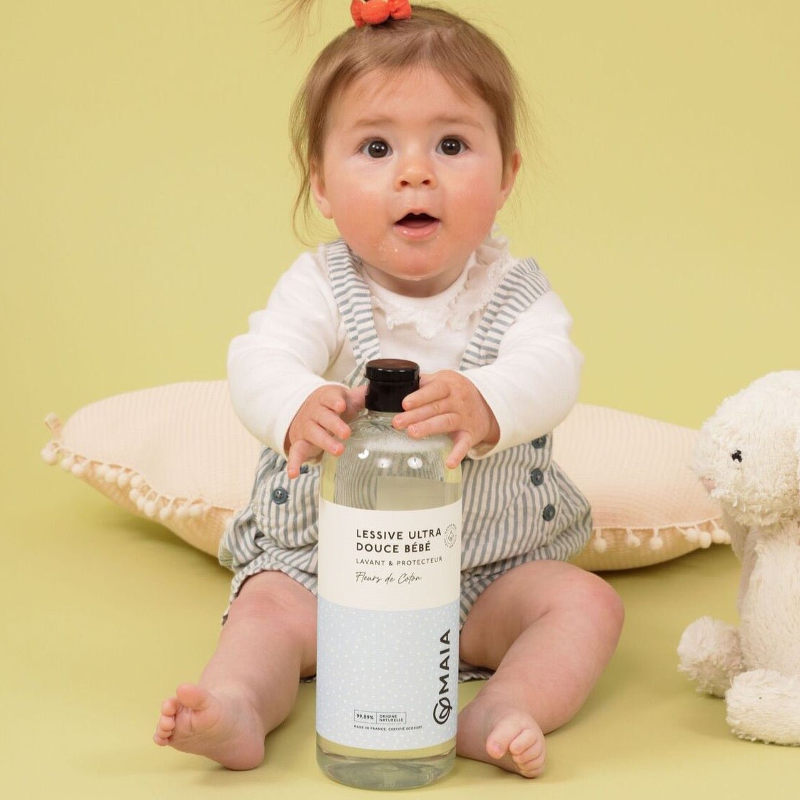 Lessive ultra douce bébé | Fleur de coton | 1L = 33 lavages | MAIALessiveUneViePlusSaine