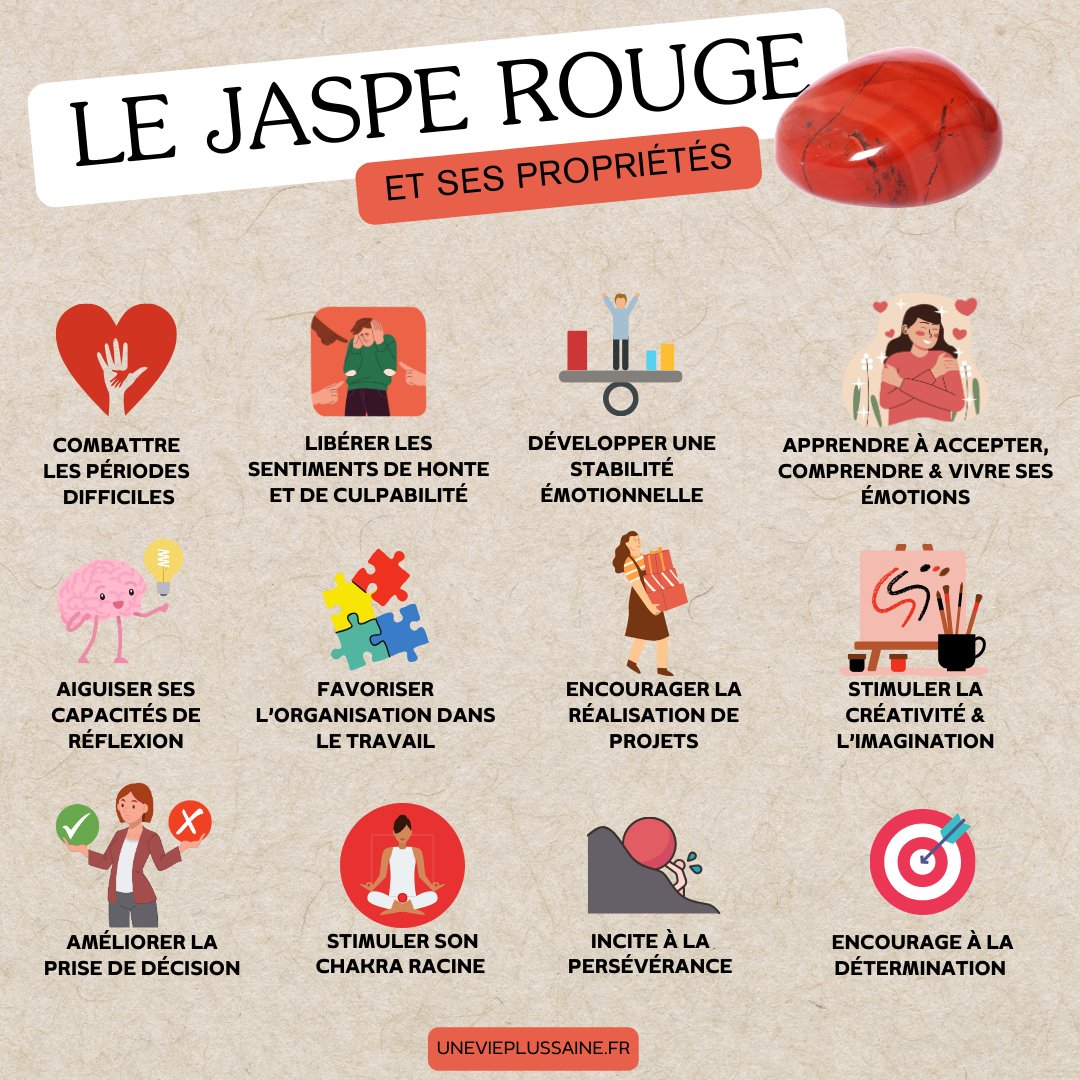 Pierre roulée | Jaspe rouge | Stabilité, équilibre & protectionpendentifUneViePlusSaine