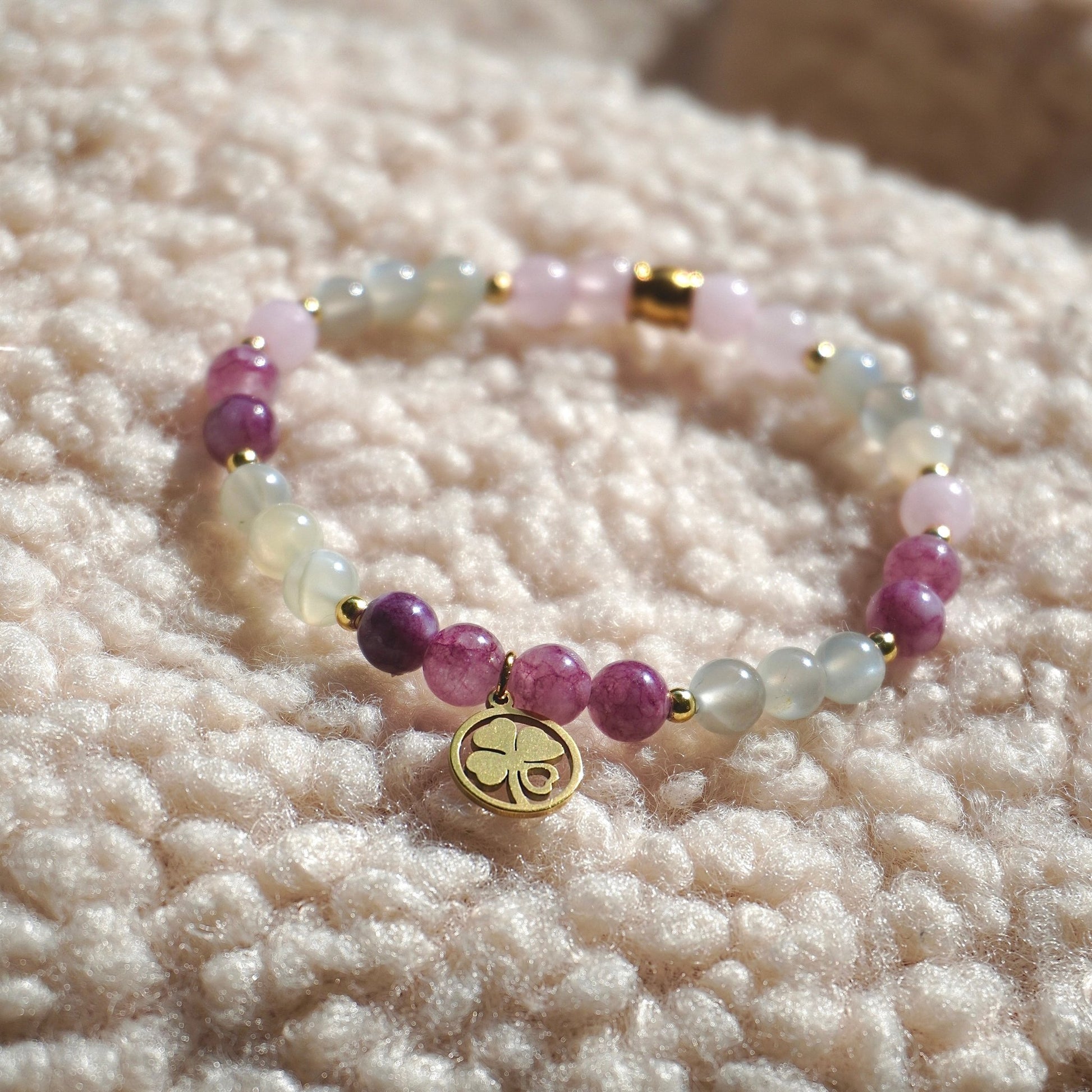 Le Bracelet de la fécondité | Pierre de lune, Lépidolite et Quartz RosepierreUneViePlusSaine