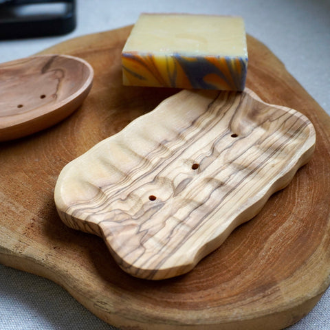 Porte - savon bois d’olivier | Ovale ou rectangulaire | Artisanalporte savonUneViePlusSaine