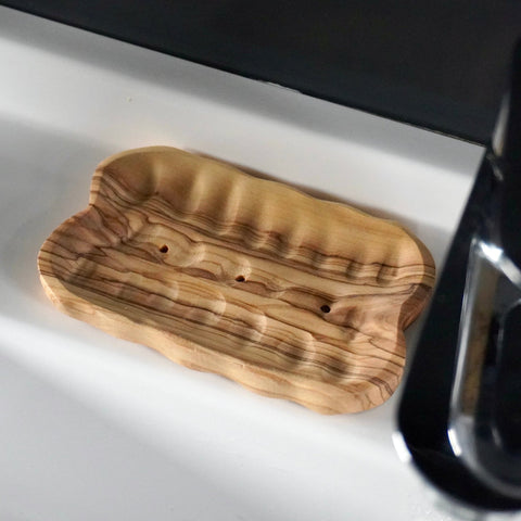 Porte - savon bois d’olivier | Ovale ou rectangulaire | Artisanalporte savonUneViePlusSaine