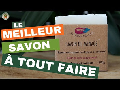 Savon ménager | Savon solide vaisselle | Multi-fonctions | Savonnerie aubergine | 300g