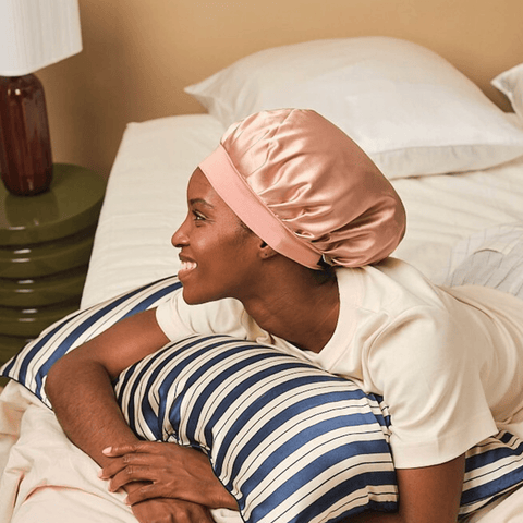 Bonnet de nuit en soie | Champagne, rose ou noirUneViePlusSaine