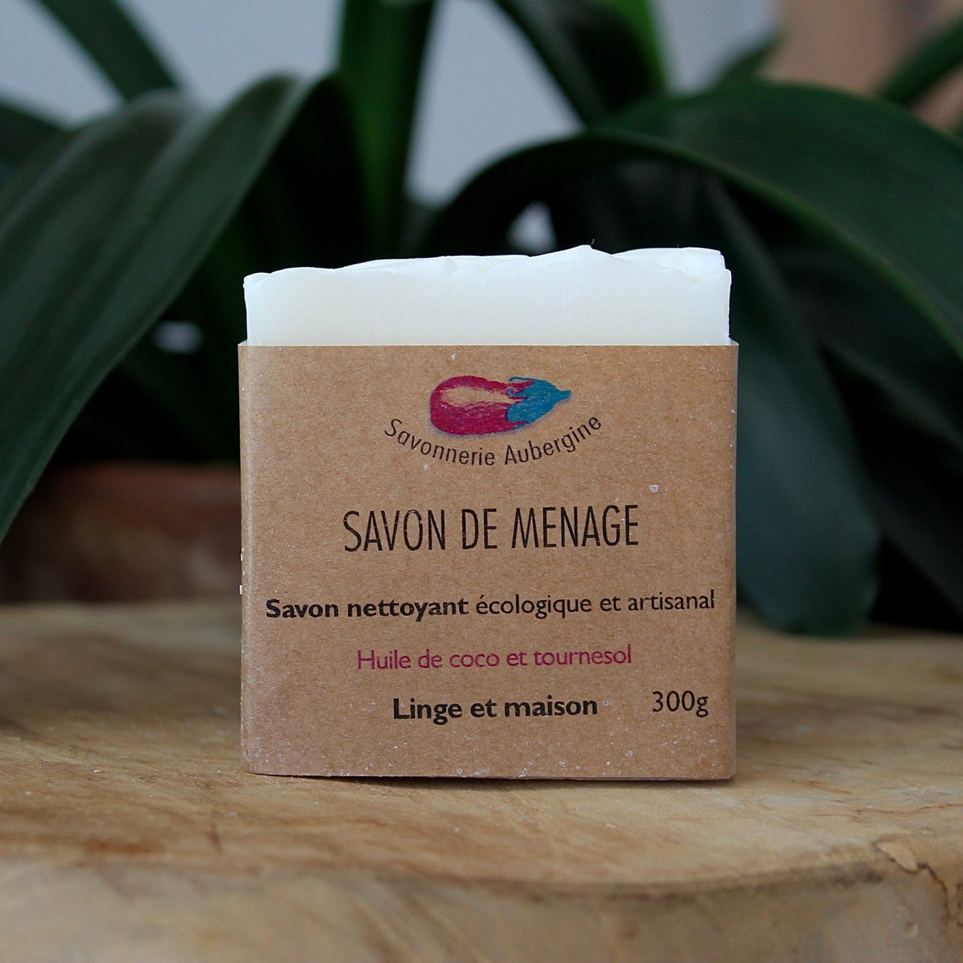 Savon ménager | Savon solide vaisselle | Multi - fonctions | Savonnerie aubergine | 300gSavon détachantUneViePlusSaine