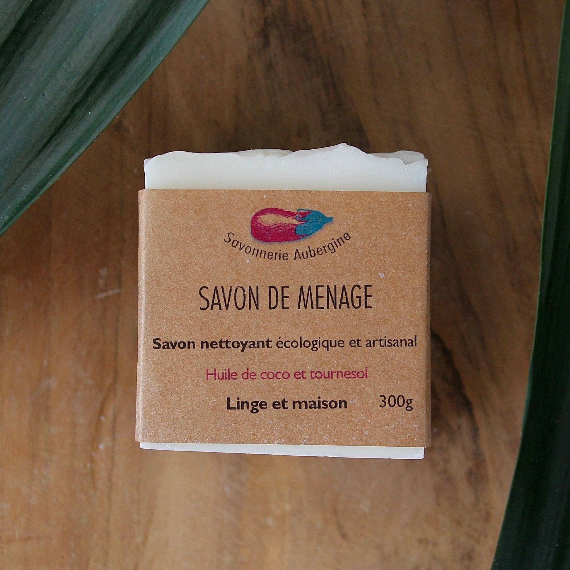 Savon ménager | Savon solide vaisselle | Multi - fonctions | Savonnerie aubergine | 300gSavon détachantUneViePlusSaine