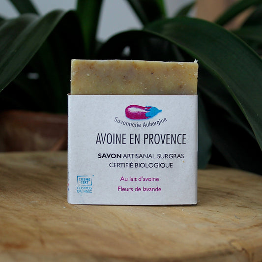 Savon solide | Avoine en Provence | Tous les types de peaux | Savonnerie aubergine | 100g (Copie)savon solideUneViePlusSaine