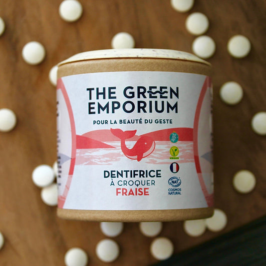 Dentifrice en pastille | Fraise | The Green Emporium | 120 pastillesSoins peauUneViePlusSaine