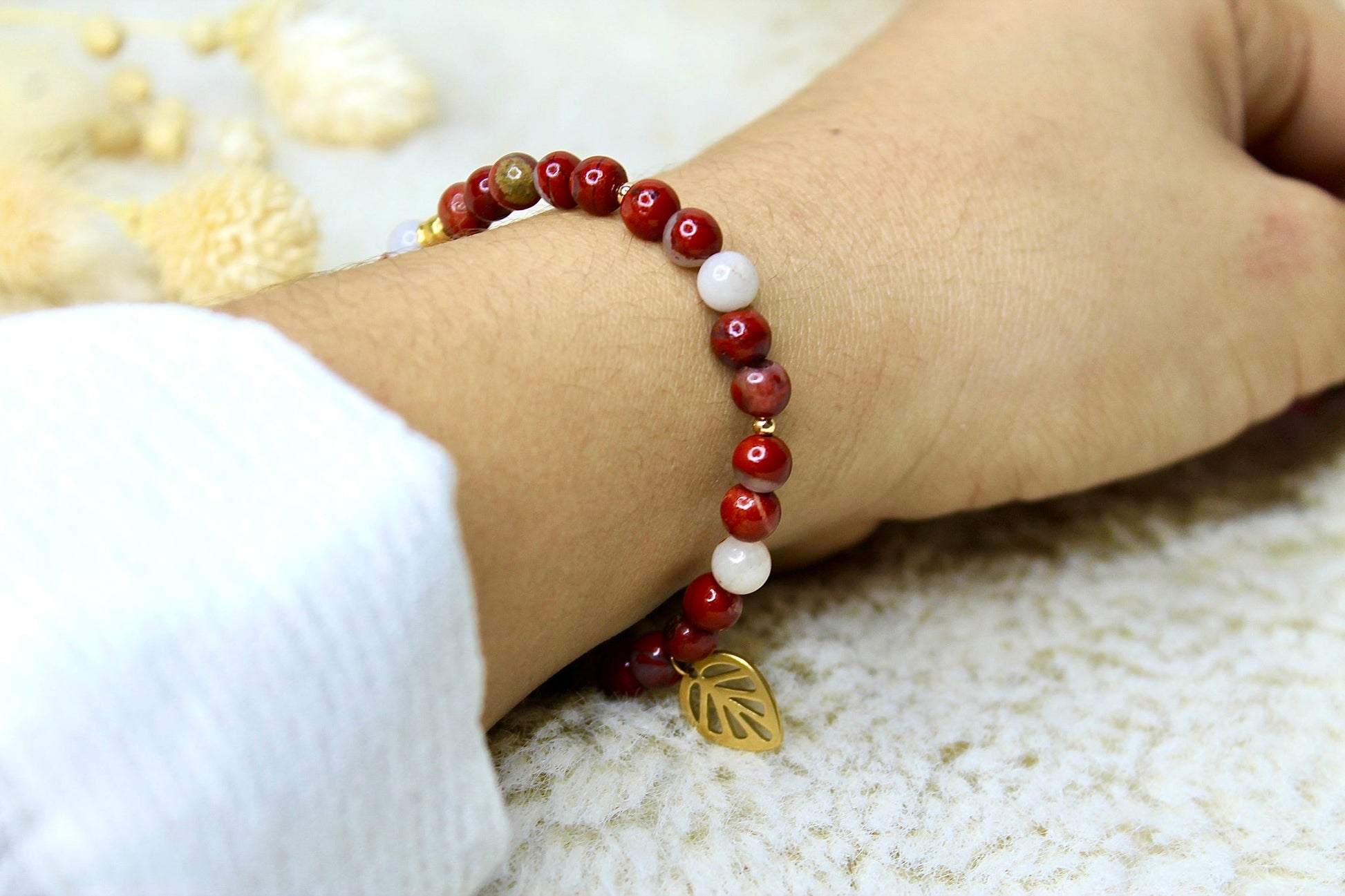 Bracelet| Jaspe rouge | Aide pour les épreuves difficilespierreUneViePlusSaine