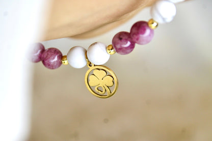 Bracelet | Howlite, Lépidolite et Quartz Rose | Calme, équilibre et amourpierreUneViePlusSaine